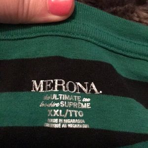 Merona Black/green striped long sleeve